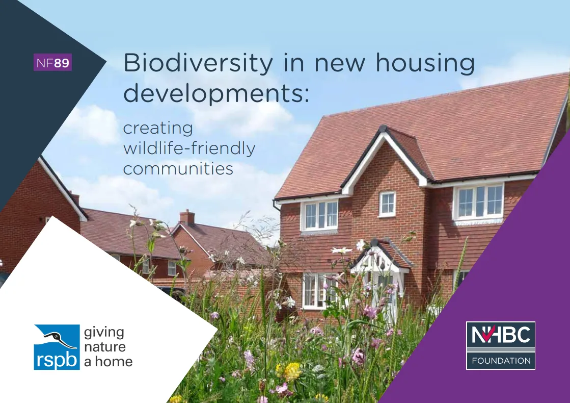 NHBC Guide Cover on biodiversity in new housing developments.